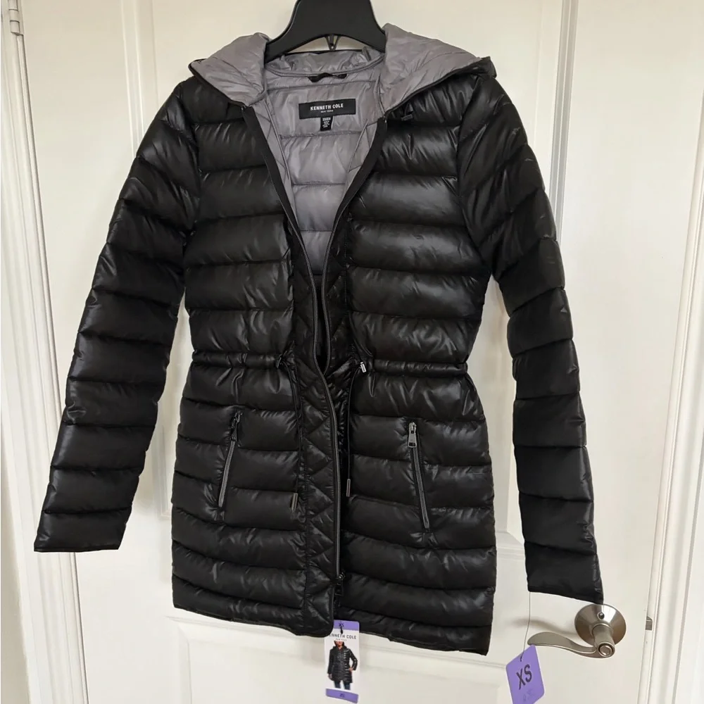 ❤️Kenneth Cole Women's Quilted Black Puffer Coat Size XS - Picture 9 of 11
